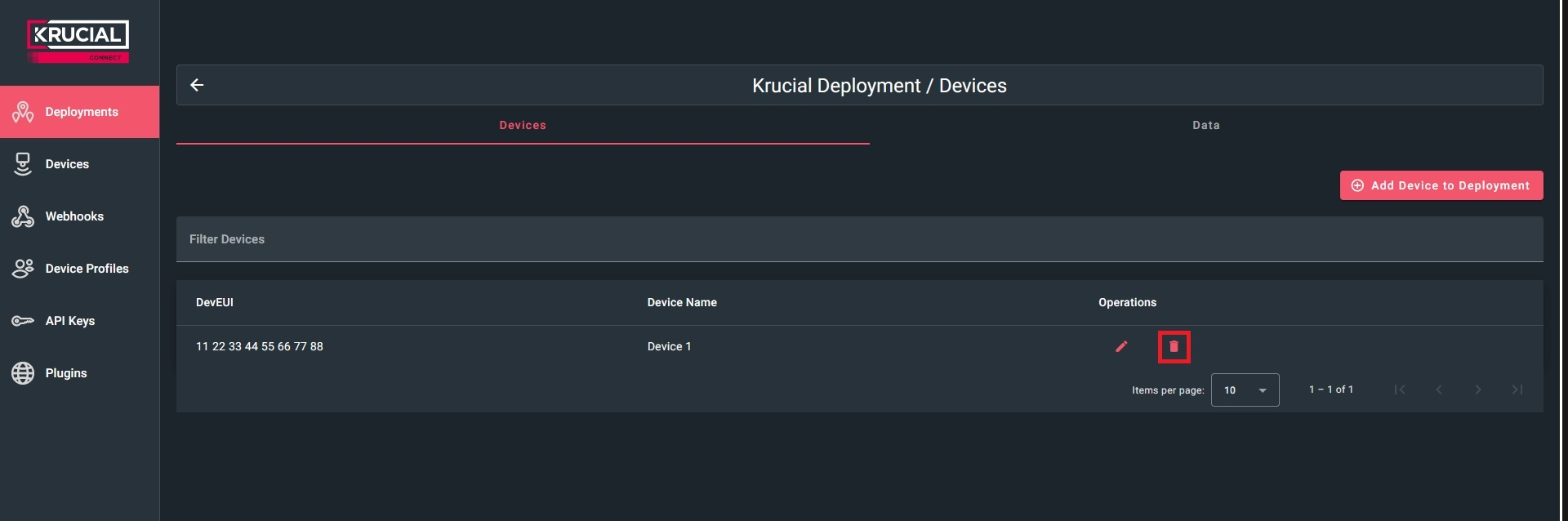 Delete device delete-device
