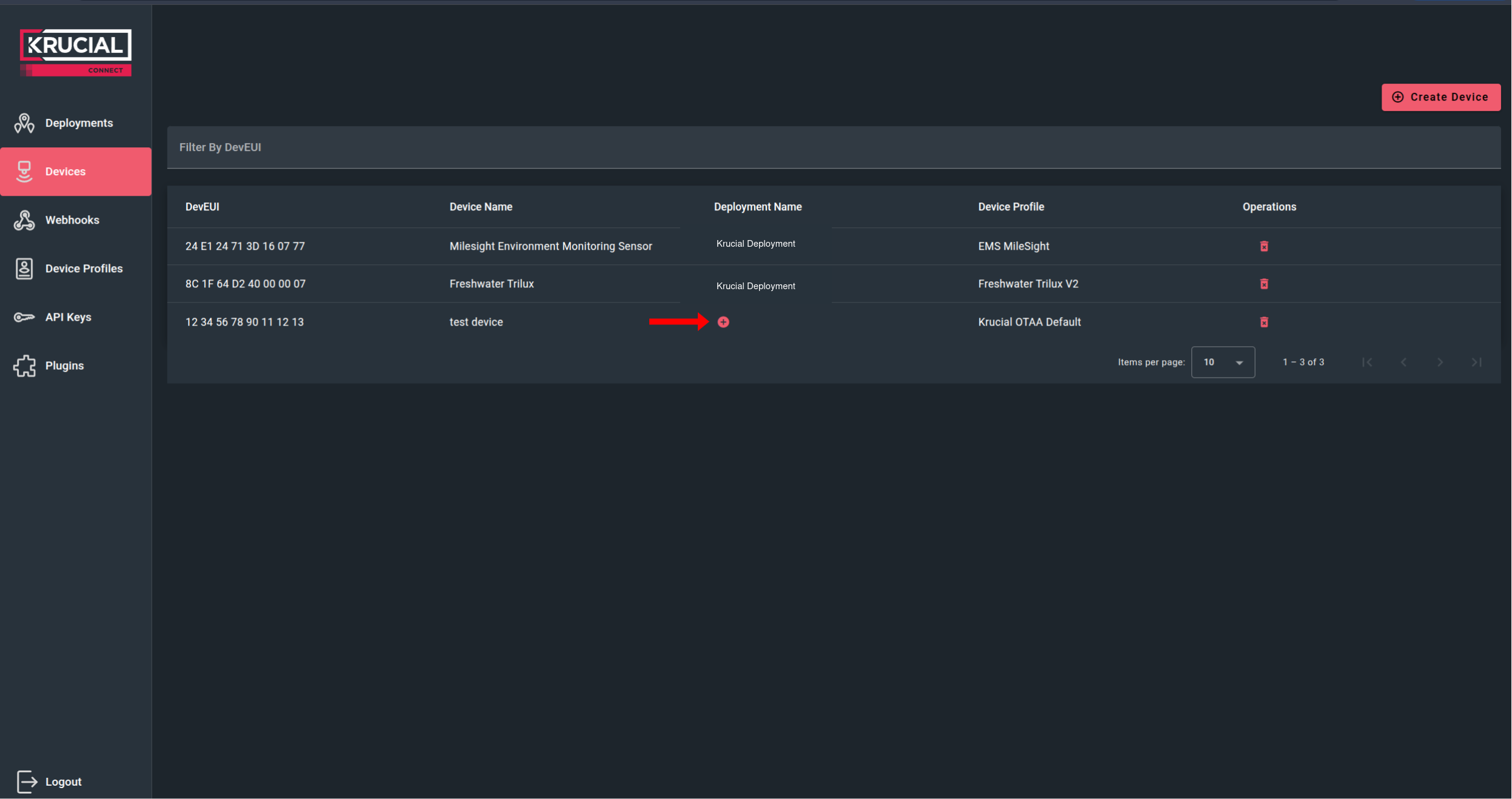 Add Device to deployment manage-devices
