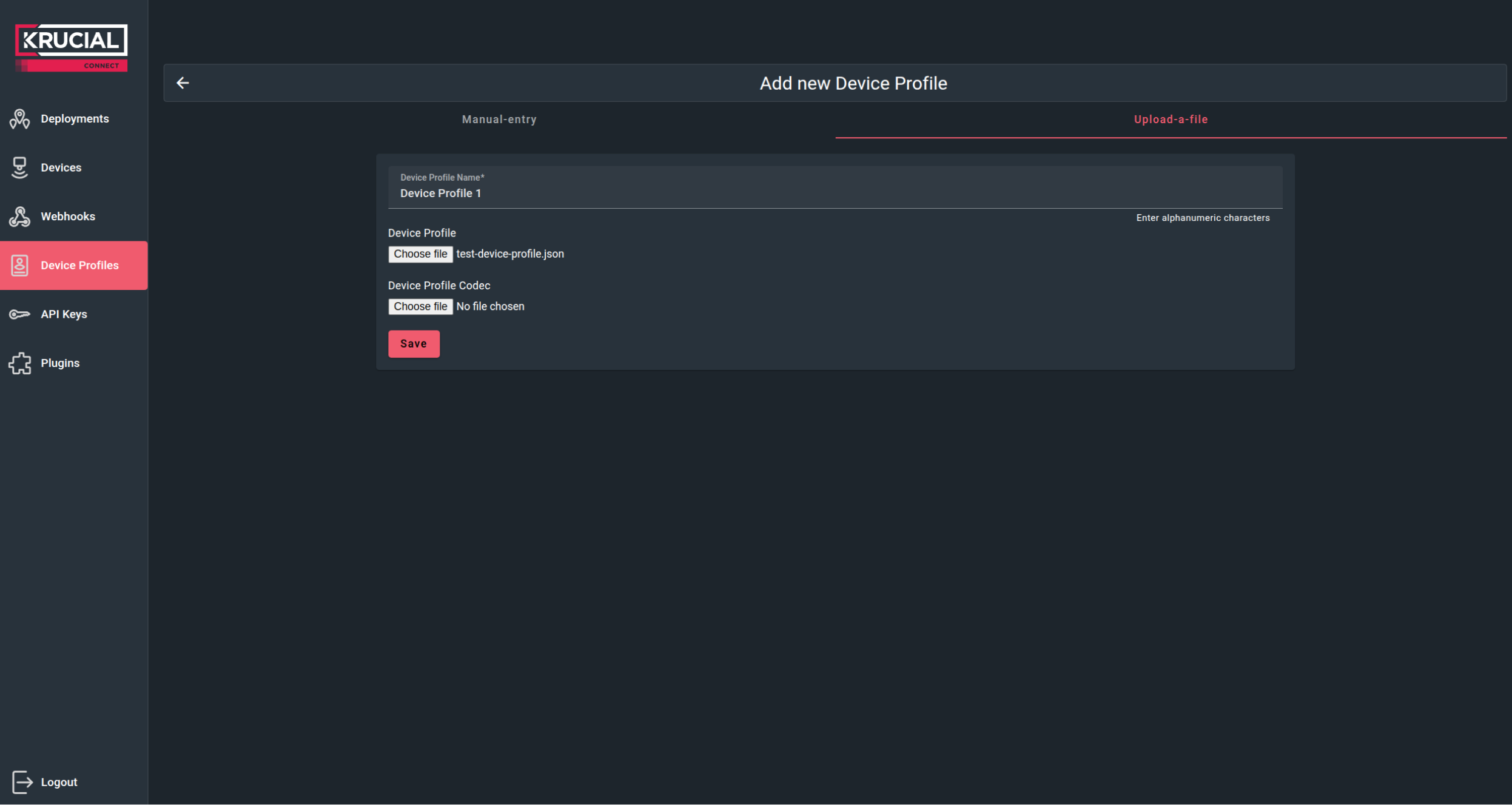 Upload device profile upload-device-profile